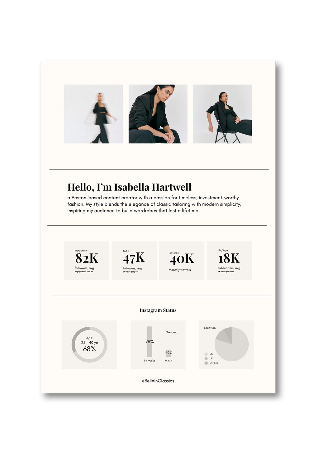"Timeless Standard" – Classic Media Kit Template