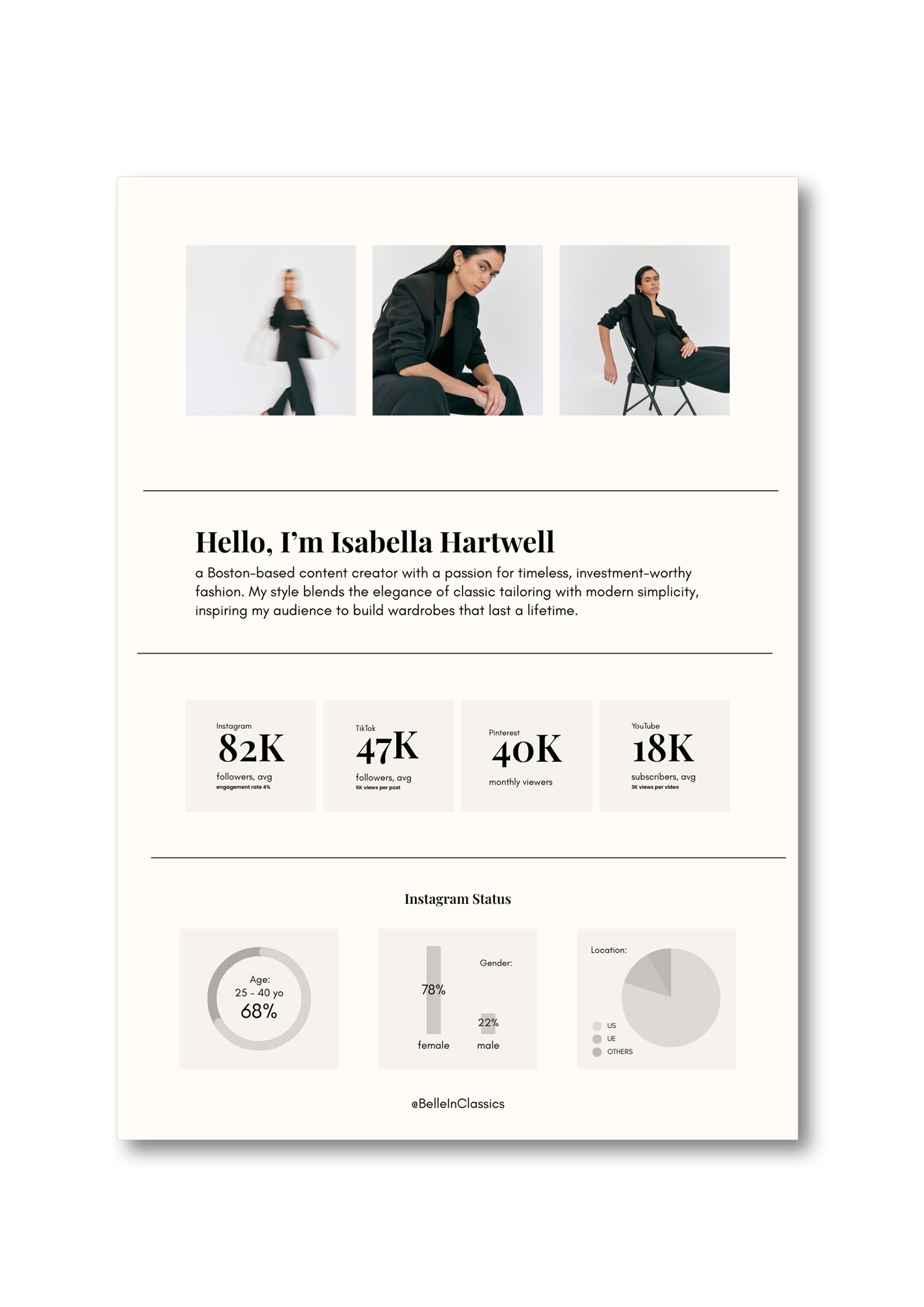"Timeless Standard" – Classic Media Kit Template